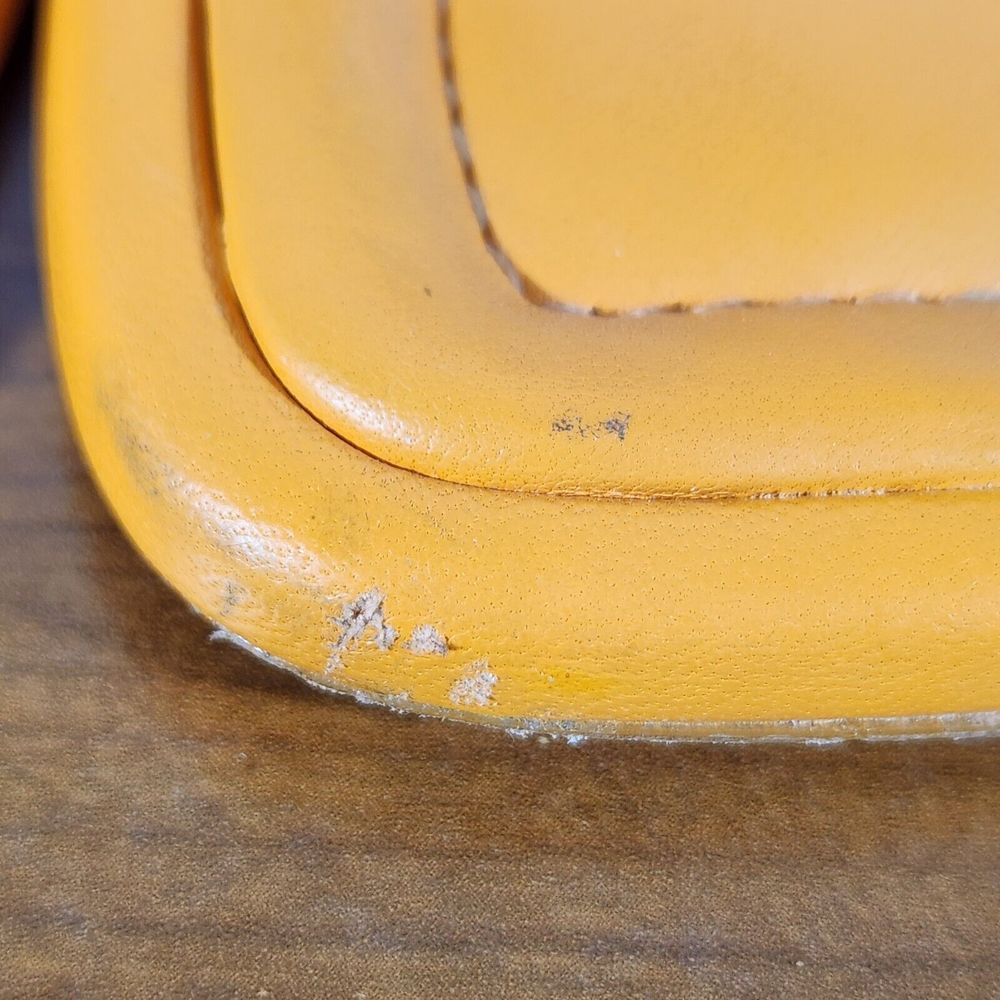 SCHUTZ Agatha Mid Women's Leather Heel Sandals Orange Color Size 7 B *FLAWS* - Picture 11 of 16